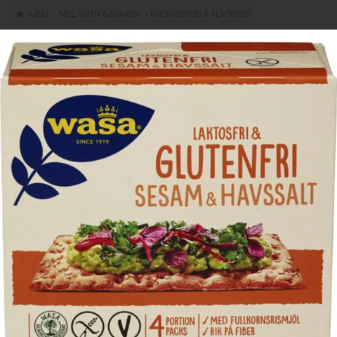 Wasa laktose og glutenfri