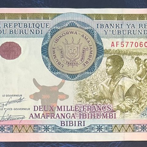 BURUNDI.  2000. FRANC. 2008. P-47.  Kv. 01