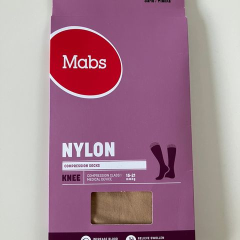 Nye Mabs nylon kompresjonsstrømper kne - str S