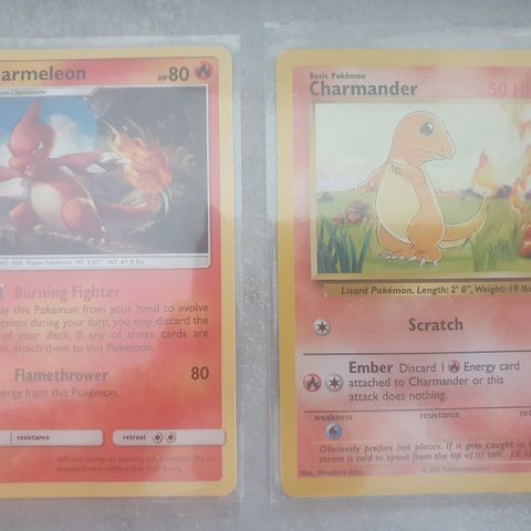 Charmander & Charmeleon kort til salgs