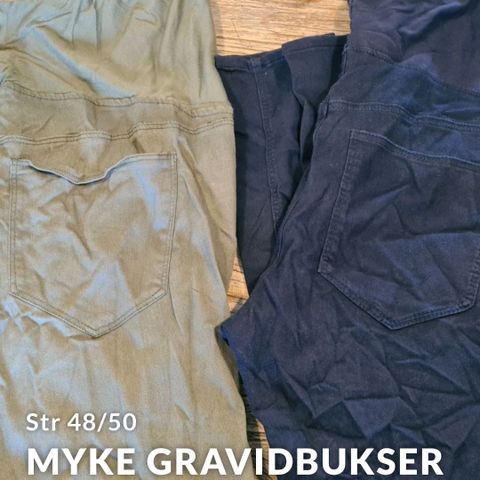 Myke og fine gravidbukser str 48/50.