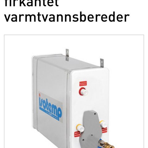 Varmtvannsbereder -Isotemp 16L firkant