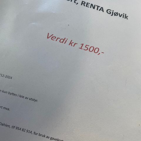 Gevinst Renta Gjøvik