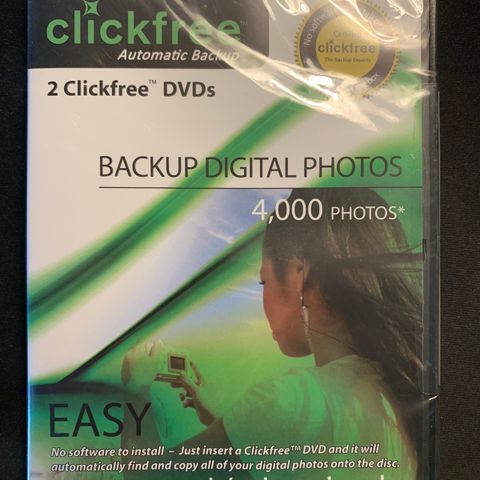 Clickfree Automatic Backup. 2 Clickfree DVD’s. 4.5GB