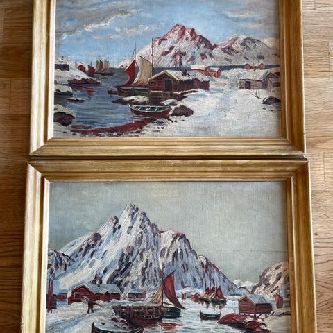 Originalt 1800 talls oljemaleri fra Lofoten og Finnmark