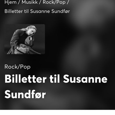 2 BILLETTER TIL SUSANNE SUNDFØR 7.9 I SPEKTRUM