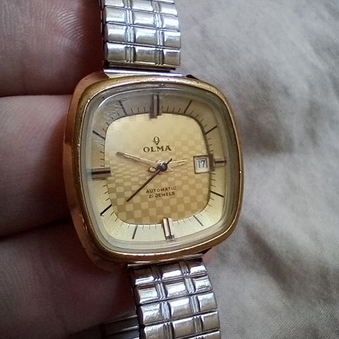 Vintage OLMA Swiss made - date - automatic - gold plated - ladies watch