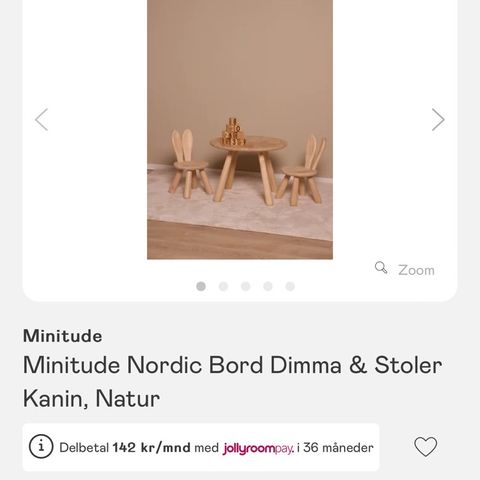 Minitude Nordic bord og kanin stoler