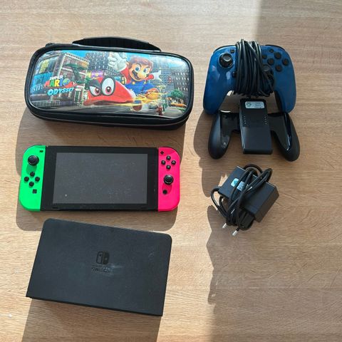 Nintendo Switch med utstyr