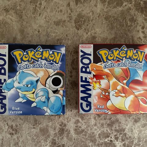 Komplette Pokemon Red og Pokemon Blue selges!