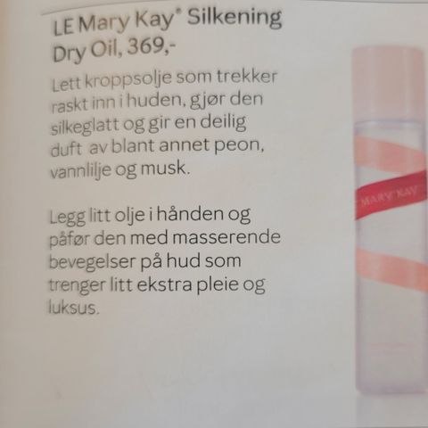 Mary Kay. Silkening Dry oil.