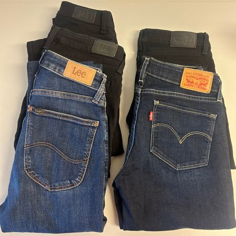 Pent brukte jeans - Lee og Levi’s