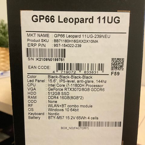 Gp66 Leopard 11UG MSI