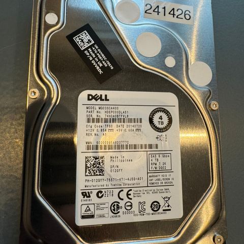 Dell Enterprise 4TB SAS 6Gbps 3.5 HDD