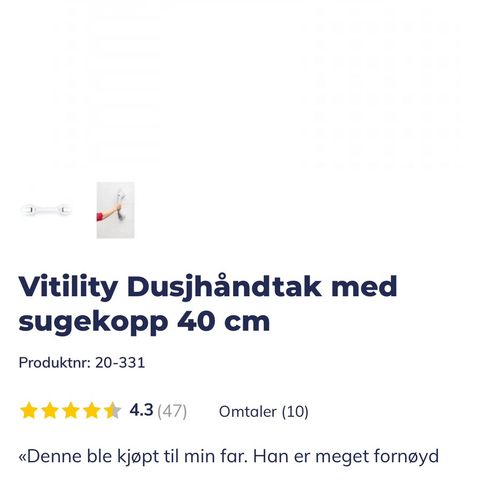 Vitility dusjhåndtak til bad