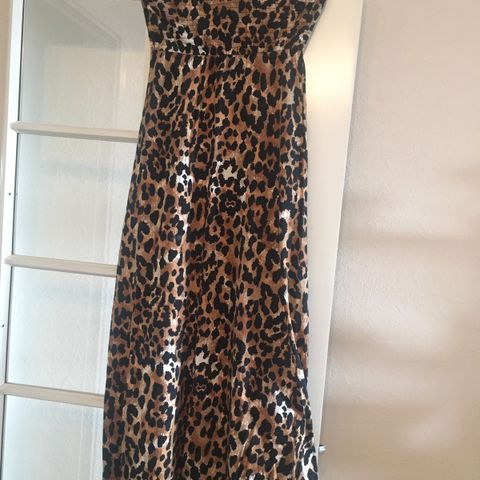 Bomull lett sommerkjole, Leopard farge,  Str S