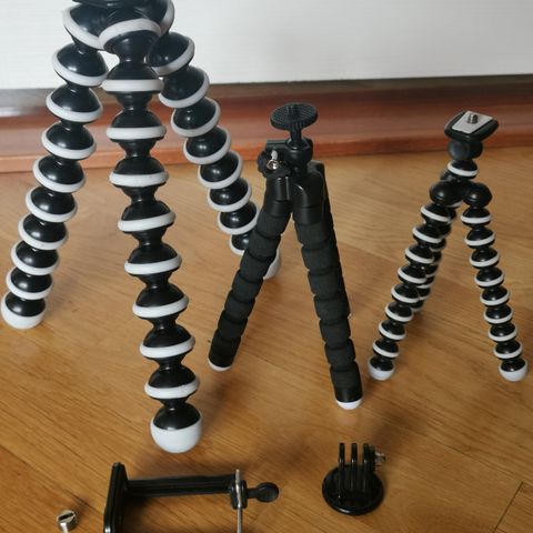 mini tripod / fleksibelt stativ med Mobilholder og GoPro feste