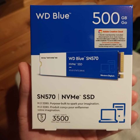 WD Blue SN570 M.2 2280 500GB (Uåpnet) - M.2 SSD