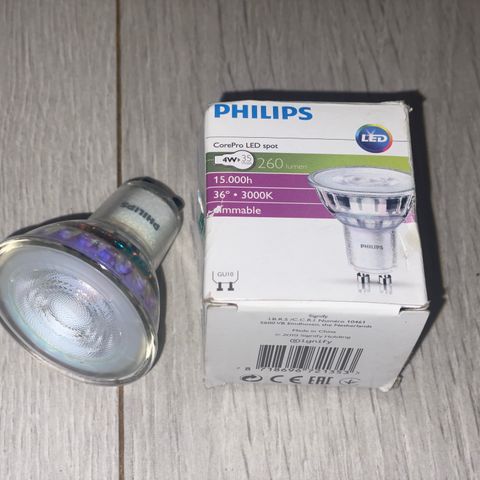 230V LED spotpære - Philips Corepro LEDspot GU10 4W