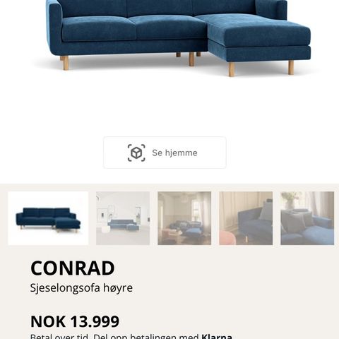 Blå sofa fra sofacompany