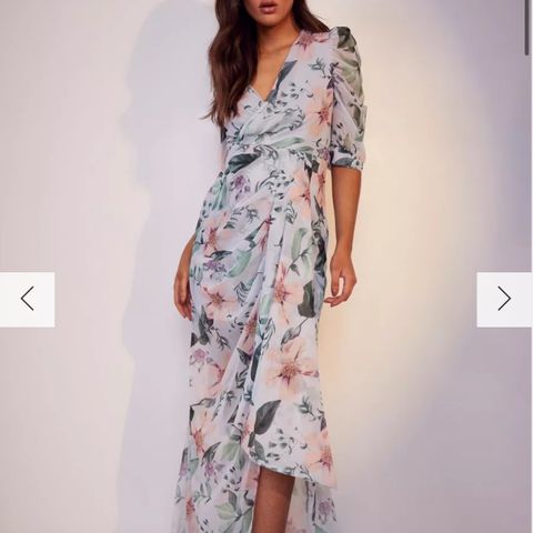 Maternity occasion floral puff sleeve maxi dress - str 10/38/M