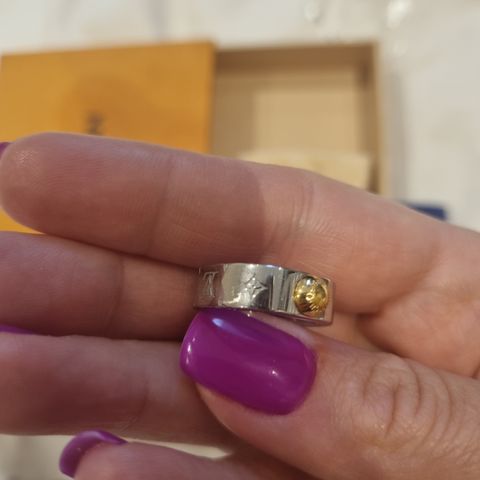 AUTHENTIC LOUIS VUITTON Nanogram Ring Str. S (50)