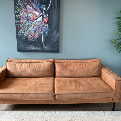 3 seters sofa i Brun/Cognac farge