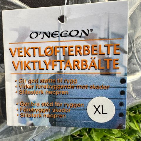 Vektløfterbelte XL - fra O`Neeon