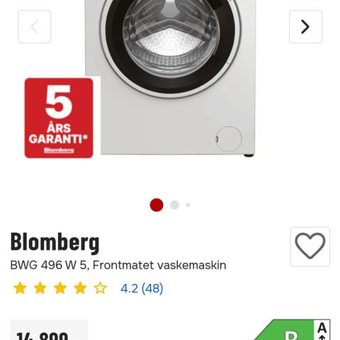 Blomberg bwg496w5, Helt ny