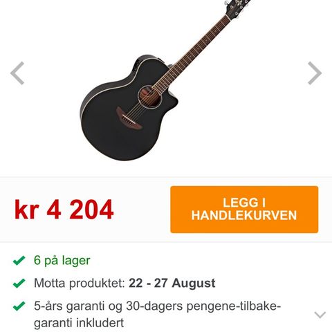 Pent brukt elektro akustisk gitar