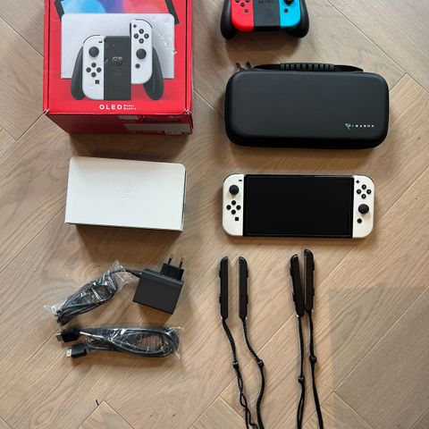 Nintendo Switch OLED hvite joy-con