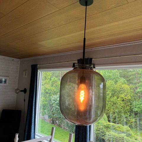 Taklampe, Røykfarget glass.