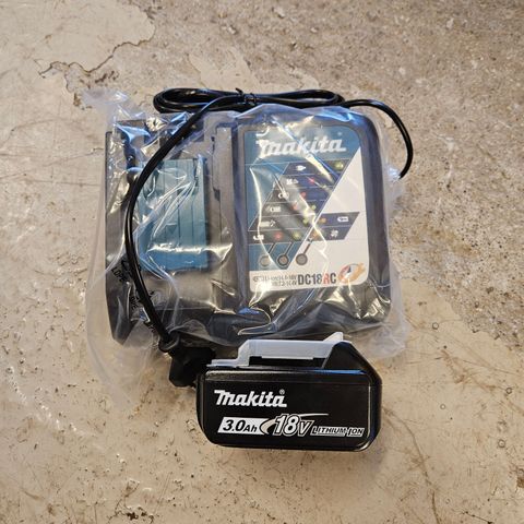 Makita 18V lader og 3Ah batt