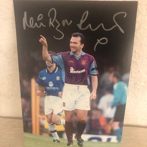 West Ham United - Neil Ruddock signert A4-fotografi med COA