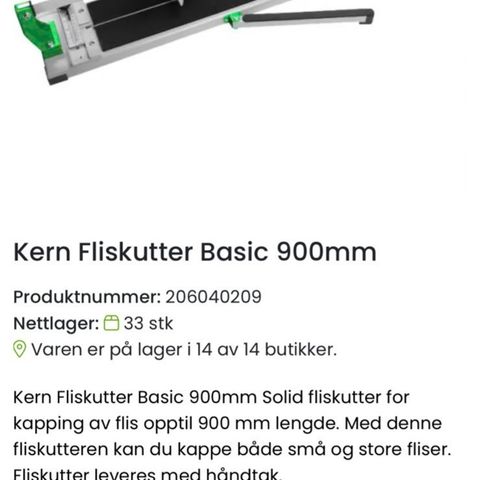 KERN fliskuter og flisag