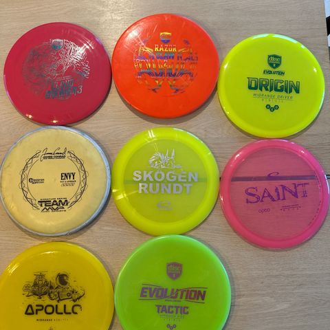 8 stk disc golf discer selges billig - Cloud Breaker 3, Razor Claw 2, osv..