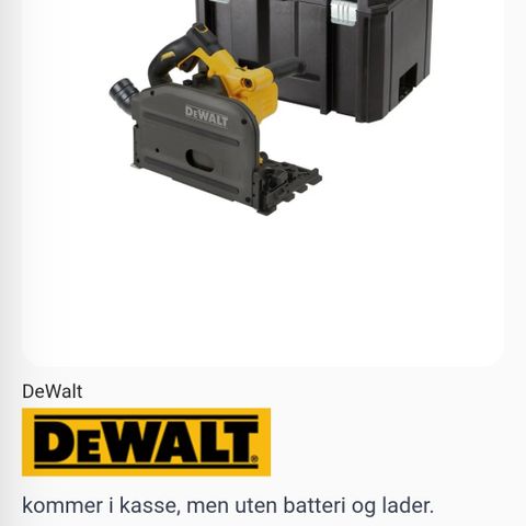 Dewalt dykksag med skinne