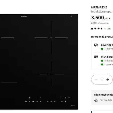 IKEA induksjonstopp Matmassig