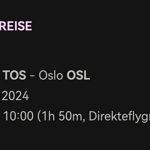 Tromsø til Oslo 31. Aug