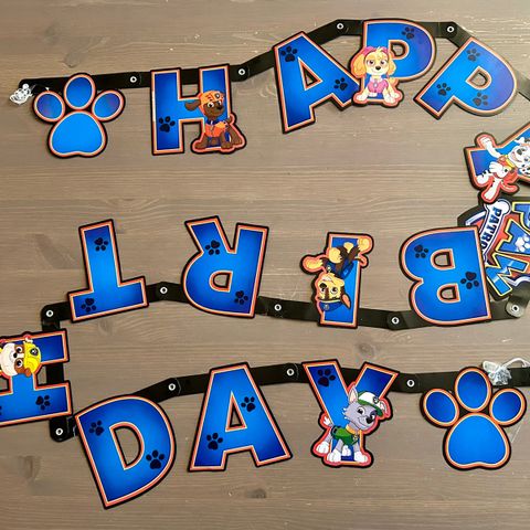 Div. utstyr til Paw Patrol bursdag