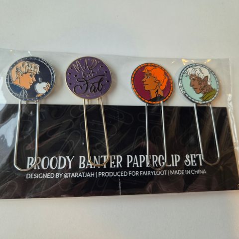 Fairyloot Broody Banter paper clip set, Caraval, Shadowhunters, Throne of Glass