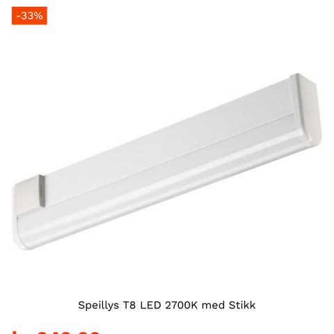 Speilarmatur - sebra t8 mirror med stikk