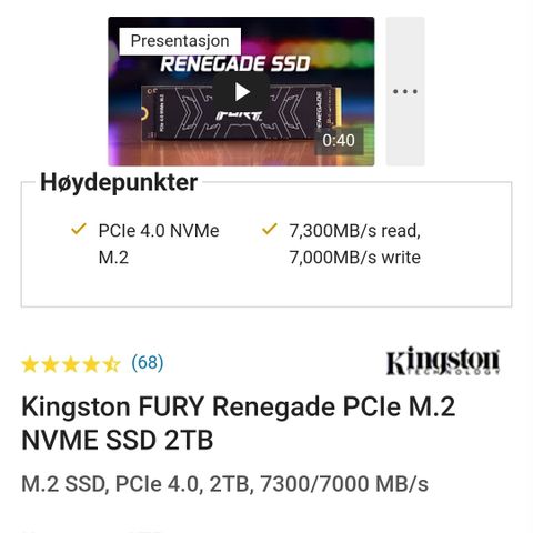 Kraftig gaming PC, 3090. med 4k, 240 Hz skjerm.