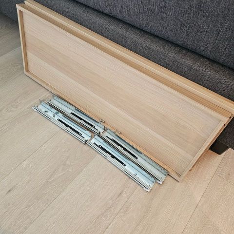 IKEA PAX KOMPLEMENTUttrekkbar hylleplate, hvitbeiset eikemønster, 100x35 cm