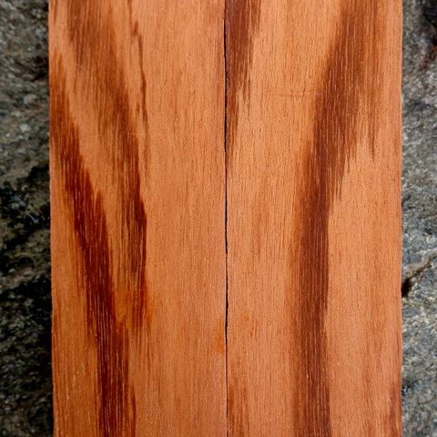 Tigerwood. Knivskaft emner. Eksotisk hardtre.