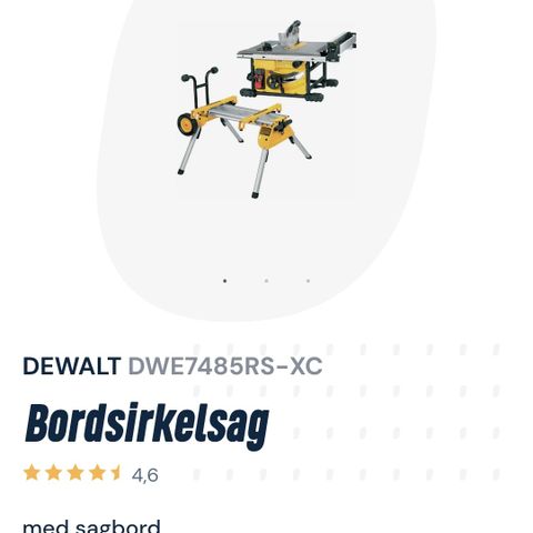 Dewalt bordsirkelsag med sagbord