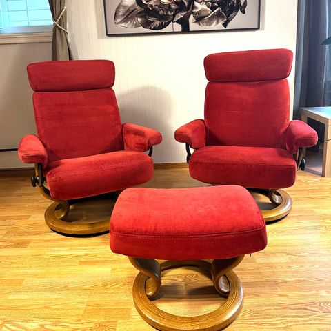 2 Stk. Stressless® Orion (M) lenestoler med fotskammel