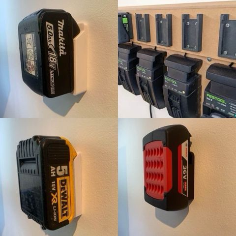 Batteriholdere til Dewalt, Makita, Festool, BOSCH, Milwaukee