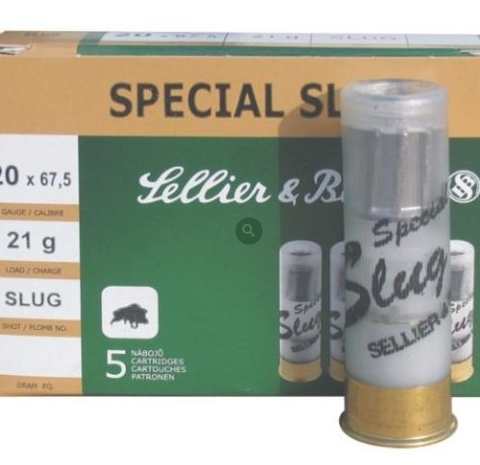 10 esker. Sellier & Bellot 20/67 Slug 21g - 5 stk