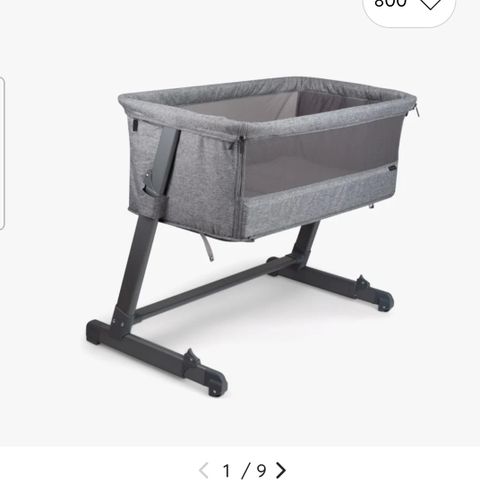 Yngri bedside crib, grey